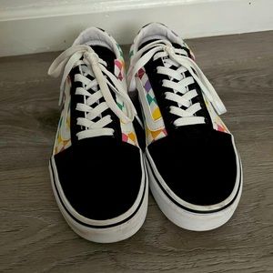 Rainbow Checkered Vans (Used)